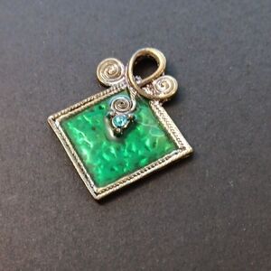 Artsy Green and Silver Pendant